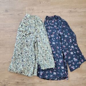 Bundle (2) J. Jill Floral Cotton Blouse Size Medium
